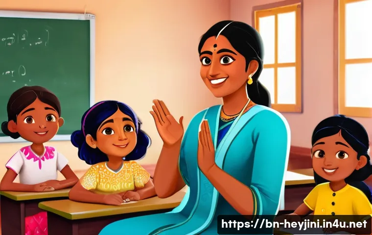 헤이지니와 크리에이티브 콘텐츠 전략 - A vibrant and colorful educational video scene featuring a friendly Bengali female storyteller engag...